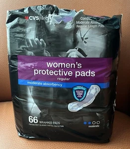 CVS Health Wrapped Protective Pads Mod Absorbency 66 Ct - Picture 1 of 5