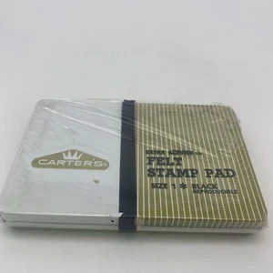 Vintage Carter's Felt Stamp Pad Size 1 Black Still In Plastic NOS - Picture 1 of 10