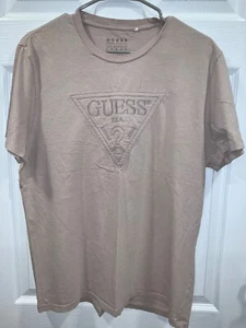 GUESS Question Mark Logo Tee T Shirt Women Large Embroidered Short Sleeve - Picture 1 of 5
