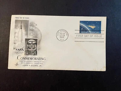 NASA, John Glenn, 1st Orbital Flight, FDC 1962, Sc#1193, Unused! Crisp! - Image 1 of 2