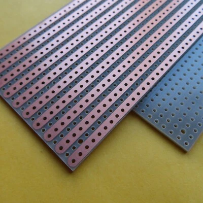 3pcs Stripboard 5x10cm Prototype FR4 uncut holes pcb circuit Board Breadboard  - Image 1 of 3