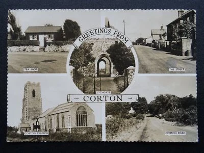 Suffolk Lowestoft CORTON 5 Image Multiview c1950s RP Postcard by S.E.G. Clarke - Image 1 of 4