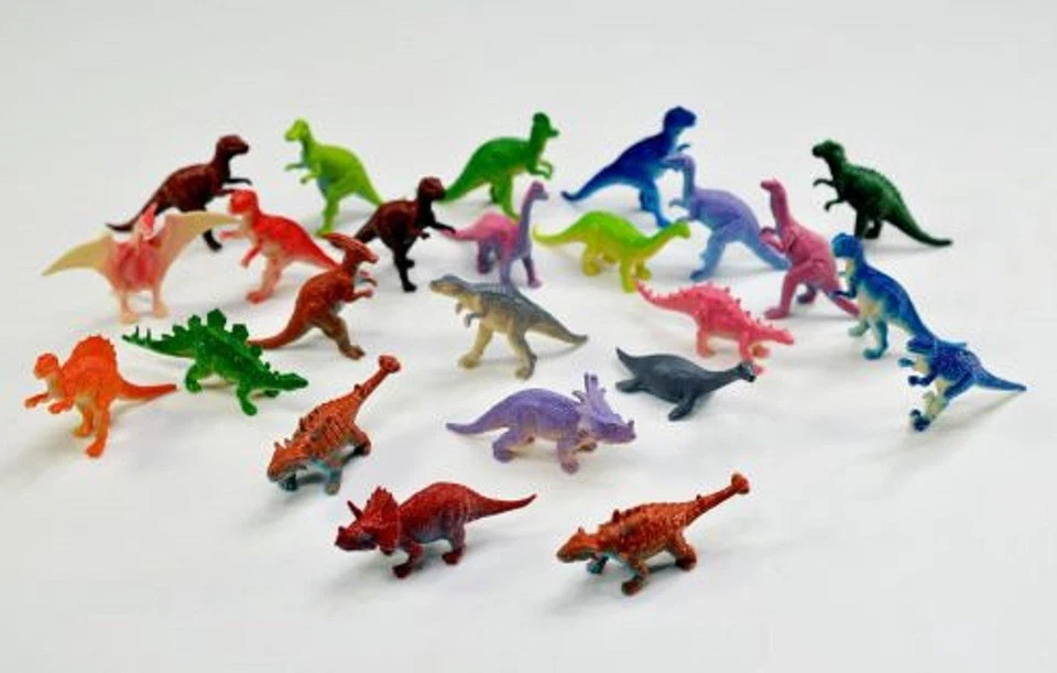 12 Dinosaurier Dino ca. 7 cm groß bunt Farben Mitgebsel Kindergeburtstag Neu - Bild 1 von 1