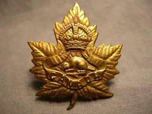 UNIDENTIFIED / UNKNOWN CANADIAN ARMY PRE WWII CAP BADGE CANADA BEAVER MAPLE LEAF - Picture 1 of 10