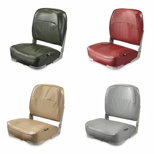(SET OF 2) Low Back Fold Down Marine Boat Seat Pontoon Boating Bass Fishing UV - Picture 1 of 16