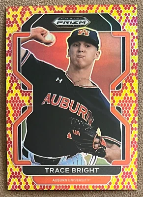 Trace Bright 2022 Prizm Draft Picks Snake Skin #137 /25 Rookie Orioles Auburn RC - Image 1 of 2