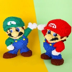 Super Mario Bros - Mario & Luigi in mattoncini - 35 cm personaggi da collezione da costruire - Foto 1 di 13