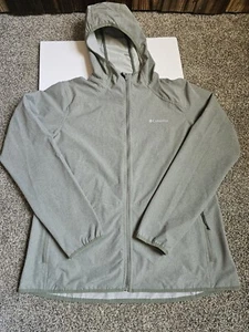 Columbia Jacket Womens XL Windbreaker Full Zip Hoodie Stretch Green B8 - Picture 1 of 11