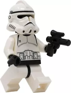 LEGO Star Wars: White Ep 3 Clone Trooper Minifigur (Phase 2) mit Blaster blau - Bild 1 von 3