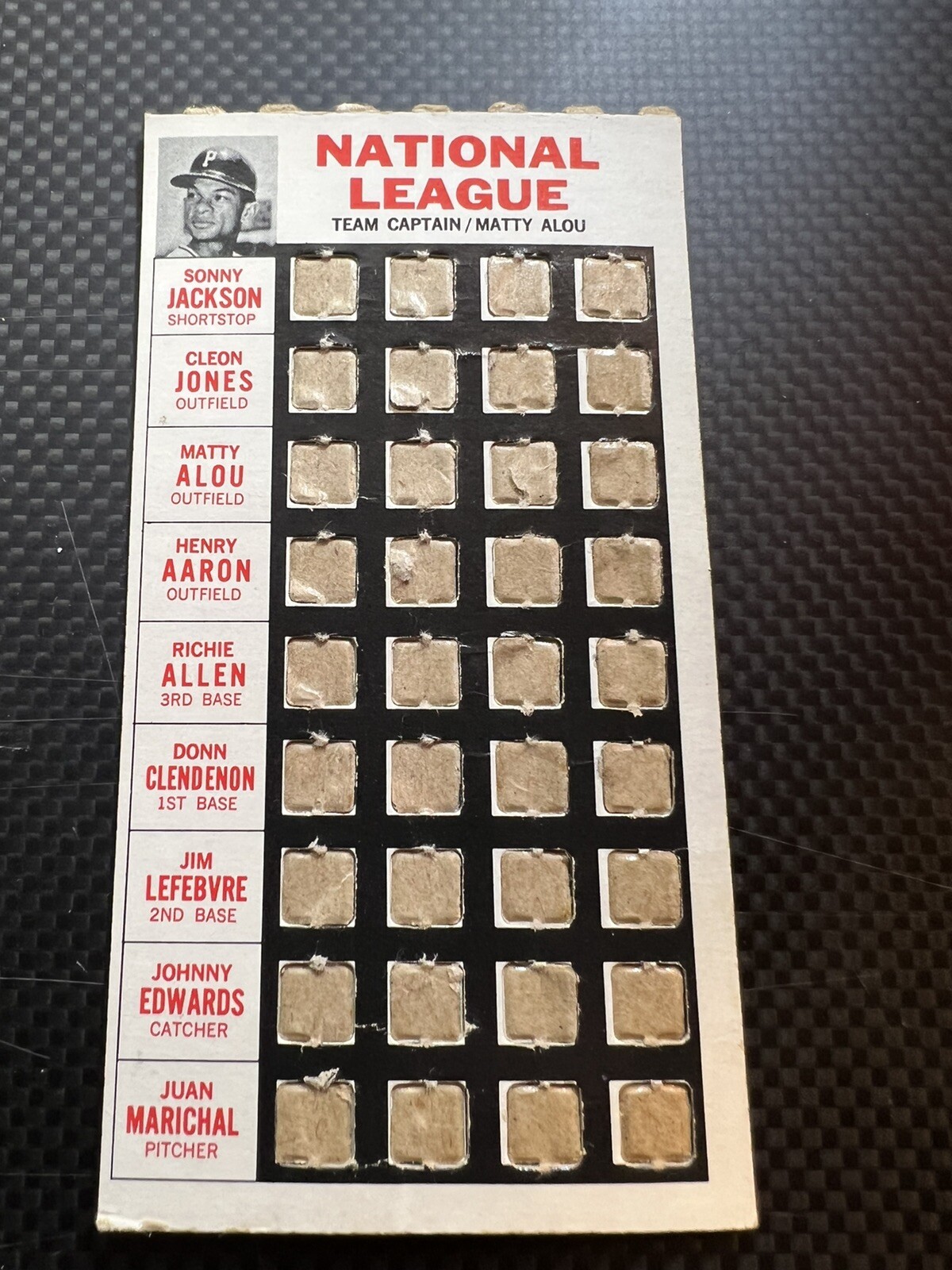 1967 Topps Punch Outs Matty Alou Helmet Variation Hank Aaron SCARCE punched