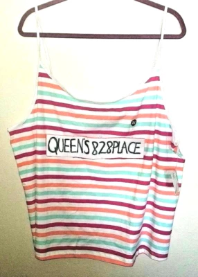 NUEVO CON ETIQUETAS Mujer Joe Boxer Cami Camiseta sin mangas Correa de espagueti Rojo Rayas Talla Grande 3X Foto 1 de 2