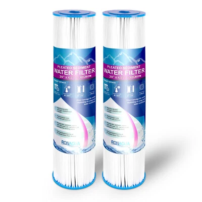 2 Big Blue Pleated Washable (5 Micron) Sediment Filters 20" Big Blue Housing - Image 1 of 4