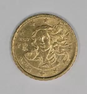 2002 Italy 10 Euro Cent coin (Birth of Venus) KM#213, Schon#231 - Picture 1 of 2