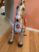 Antique Mobo Pedal Riding Horse. Pressed Steel Metal Mechanical Toy England