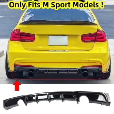 FOR 2012-2018 BMW 3 SERIES F30 F31 325I 328I M-SPORT REAR DIFFUSER GLOSSY BLACK Foto 1 de 4