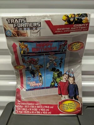 Transformers Prime Feliz Cumpleaños Escena Gigante Setter Kit de Decoración de Pared Foto 1 de 2