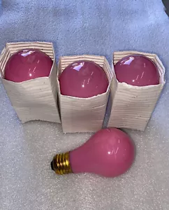 Pink 60 Watt A19 LightBulb 60A19/CP 130V Ceramic Pink Guaranteed #16532 * 4-pcs - Picture 1 of 7