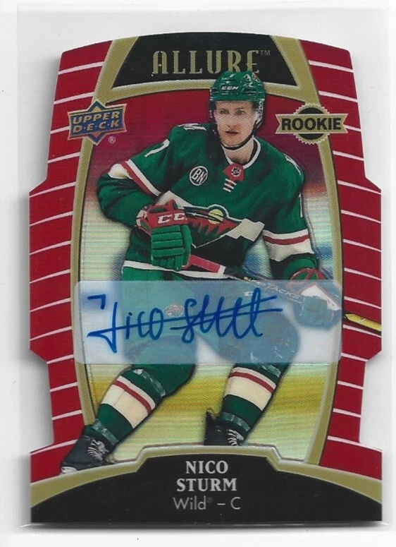 19-20 Upper Deck Allure Rookie Red Rainbow Auto /349 Nico Sturm #70 - Image 1 of 1