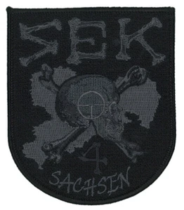 Abzeichen Patch Polizei Sachsen Spezialeinsatzkommando SEK 4.Gruppe grau - Picture 1 of 1