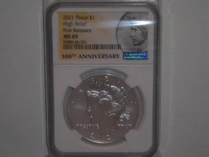 2021 PEACE Silver Dollar COIN NGC MS 69 PRIMEROS LANZAMIENTOS - Imagen 1 de 4