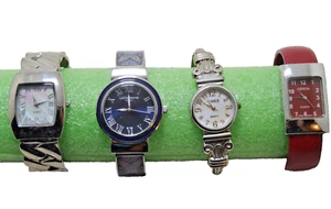 Womens Costume Watches Lot Of 6 Various Metal Hinged Bracelet Bands - Picture 1 of 7