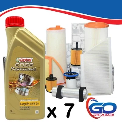 GOPARTS Kit Tagliando Completo 4 Filtri 7 L Olio Castrol 5w30 Jeep Wrangler III 2.8 CRD