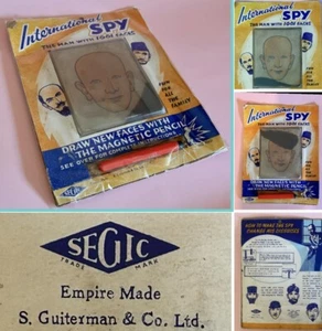 Vintage International Spy Magnetic Iron Filing Man With 1001 Faces Joke Shop Toy - Picture 1 of 5