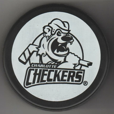 Charlotte Checkers W+B Yikes ECHL Hockey Puck Crazed Vampire Bear GRRR Cover