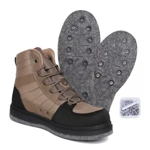 Fishing Wading Boots Felt Sole Anti-Slip Hunting Bottom Waders Shoes with Studs - Picture 1 of 16