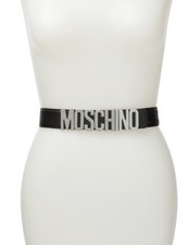 Moschino by Redwall Blck Leather Movable Letter Belt