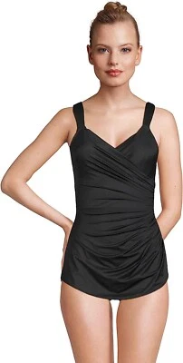 Nuevo con etiquetas Traje de baño Lands' End túnica delgada cuello en V 1 pieza talla 24W copa DD $130 1e185 Foto 1 de 4