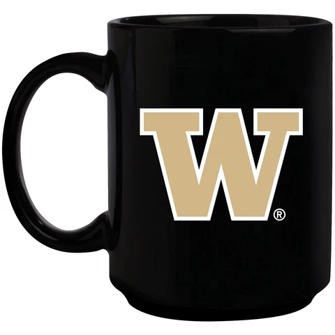 Black Washington Huskies 15oz. Primary Logo Mug Cover