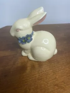 Vintage Lefton Bunny 1987 ceramica bianco sporco made in Taiwan statuina coniglio - Foto 1 di 7