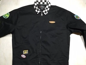 AIRWALK Full Zip Forever 21 Collaboration Black Patches Checkered Collar Men's L - Picture 1 of 7
