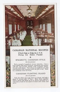 CANADIAN NATIONAL RAILWAYS RECIPE CARD CANADA - Picture 1 of 2