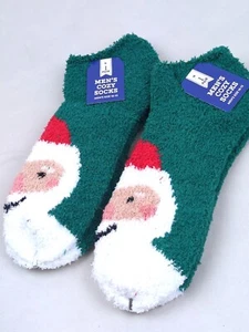 2-pair Cozy Socks Christmas Themed SMILING SANTA, Men's Size 10-13, NEW! - Picture 1 of 3