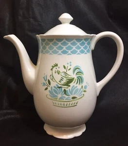Vintage Luneville Badonviller French Stamped Porcelain Teapot Rooster - Picture 1 of 12