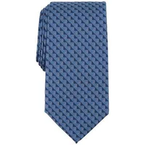 Michael Kors Nassau Geo-Print Tie Men's One Size Navy Classic Design Pointed - Picture 1 of 15