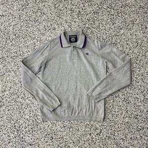 Vintage Abercrombie & Fitch Collegiate Appeal Sweatshirt Rugby Grey Purple Sz L - Picture 1 of 5