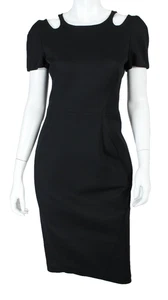 ZAC POSEN Etuikleid schwarz strukturiert Strick Cut-Out Schulter 10 - Bild 1 von 6