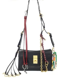 Prada Soft Sound Small Leather Shoulder Bag with Charm 1BD379 #T304 - Picture 1 of 9