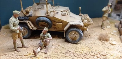 1:35 diorama DAK sdfkz 223+maggiolone distrutto+3 figure-SOLO SPEDIZIONI ITALIA - Immagine 1 di 4