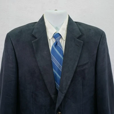 Chaps Polyester Suede Lined Black 2 Button Blazer 40R - Image 1 of 4