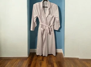 Vintage Miss Elaine Tie Robe Peignoir Kimono Embroidered Floral Pink White S - Picture 1 of 6