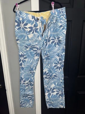 Pantalones de golf Loudmouth 'azul floral' - para hombre usados talla 38x32 Foto 1 de 3