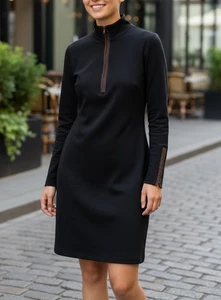 J. McLaughlin Bedford Mini Dress Size XS Jersey Stretch Black Office Feminine - Picture 1 of 8