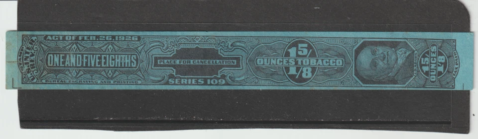 US Tobacco 1 5/8 Ounce Tax Paid Internal Revenue Stamp Series 109 of 1926 - Image 1 of 1