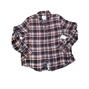 Lucky Brand Damen mehrfarbig Wolke kariert Boyfriend Knopfleiste Hemd Large NEU - Bild 1 von 9