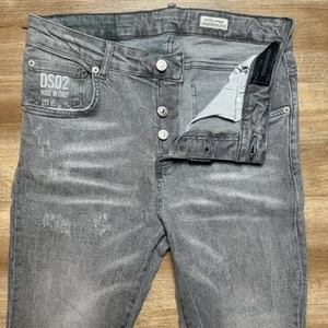 Dsquared2 Cool Guy Jeans Men 30x32 Gray Slim Fit Distressed Italy Denim Pants - Picture 1 of 15