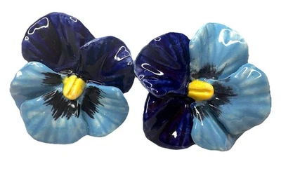 手工制作蓝色三色花卉瓷门旋钮家居装饰印度  — 第 1/4 张图片
